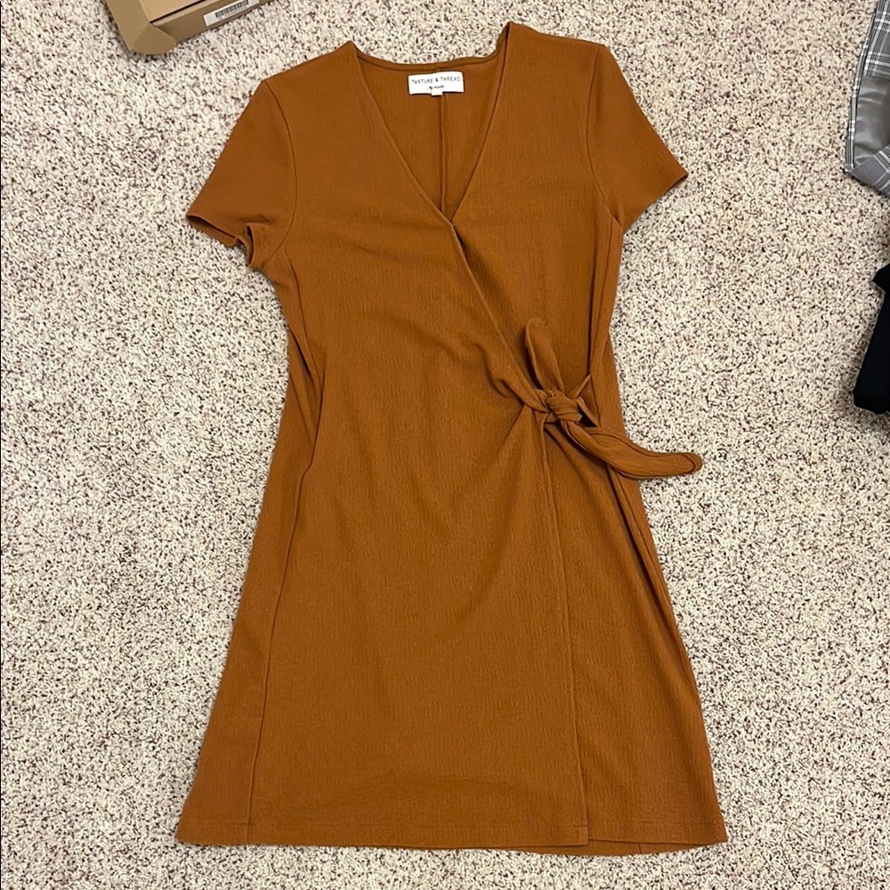 Madewell: Rust Wrap Mini Dress (XS)